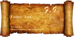 Fedor Ida névjegykártya